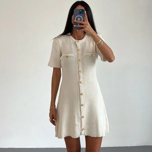 White Elegant Knitted Dress