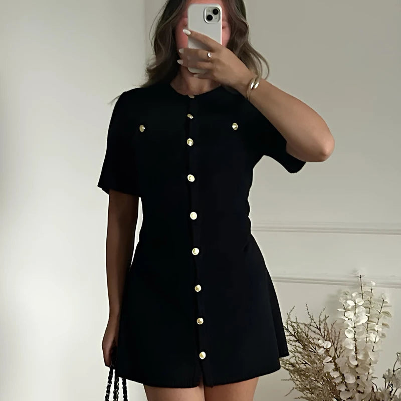 White Elegant Knitted Dress