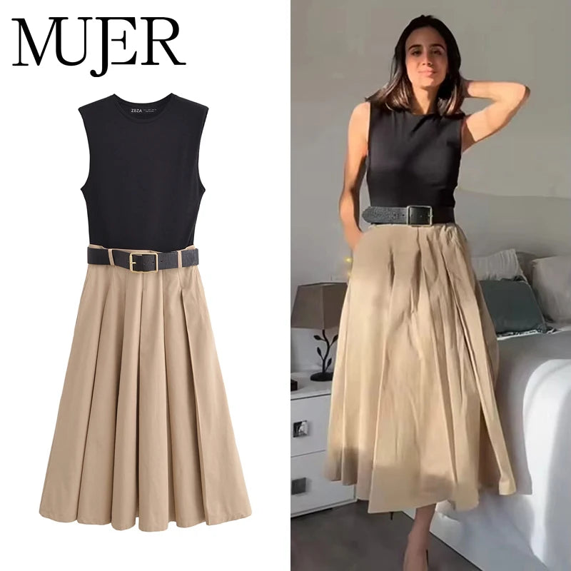 Dresses Belt Pleated